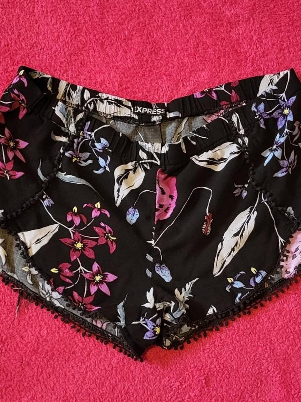 Express Floral Black Sleep Shorts